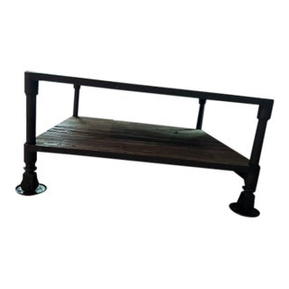 Restoration Hardware Reclaimed Wood & Cast Iron Coffee Table For Sale