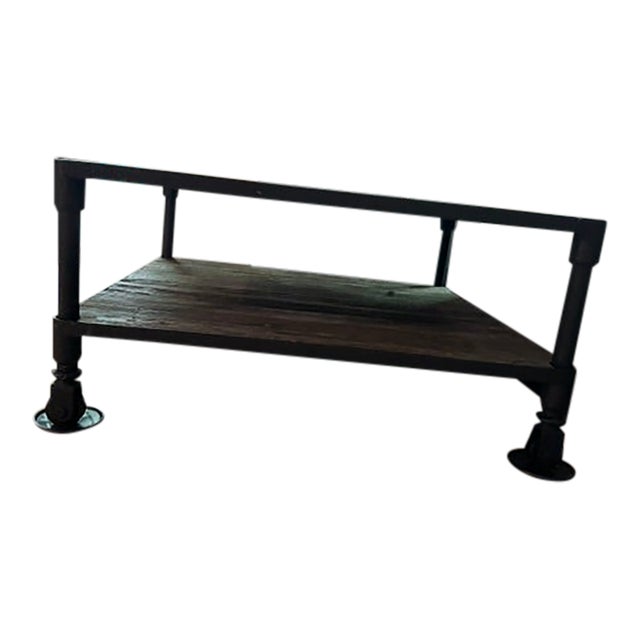 Restoration Hardware Reclaimed Wood & Cast Iron Coffee Table For Sale