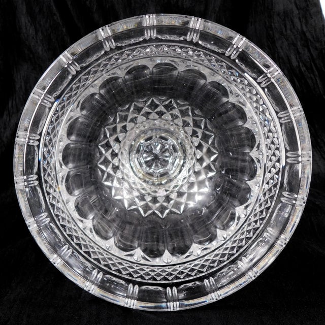 1970s Shannon Cut Crystal Footed Compote For Sale - Image 4 of 4