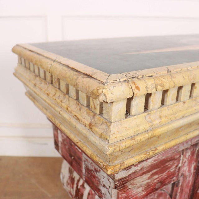 Italian Breakfront Console with Marble Top For Sale - Image 18 of 18