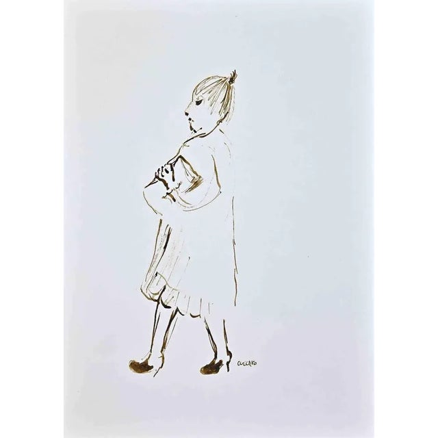 Roberto Cuccaro, Walking Woman, Original Drawing, 2000s For Sale - Image 3 of 3