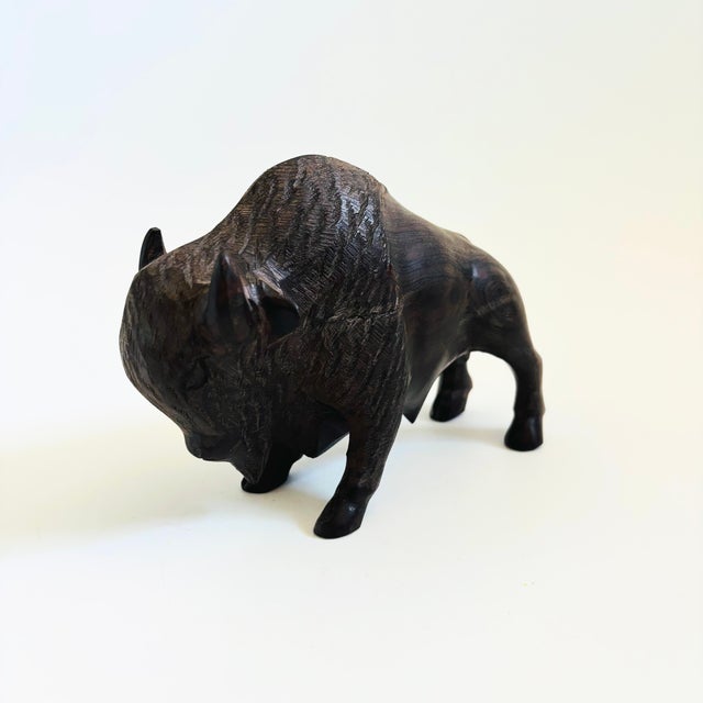 Rustic Carved Ironwood Buffalo For Sale - Image 3 of 9