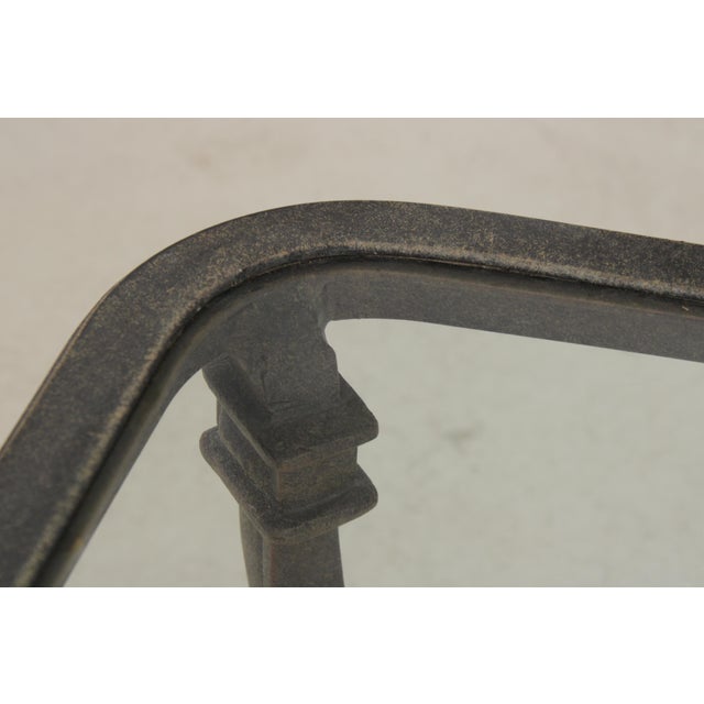 Outdoor Cast Aluminum Glass Top Patio Cocktail Table For Sale - Image 9 of 14