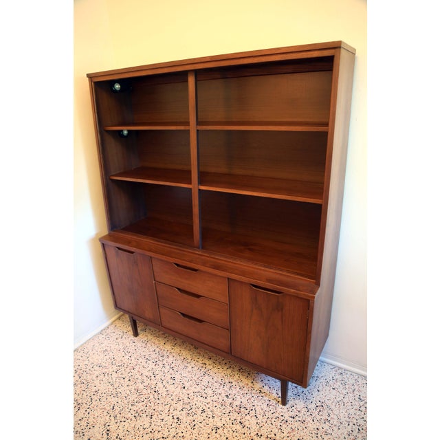 MidCentury Modern Teak and Walnut Display by Stanley Furniture Chairish