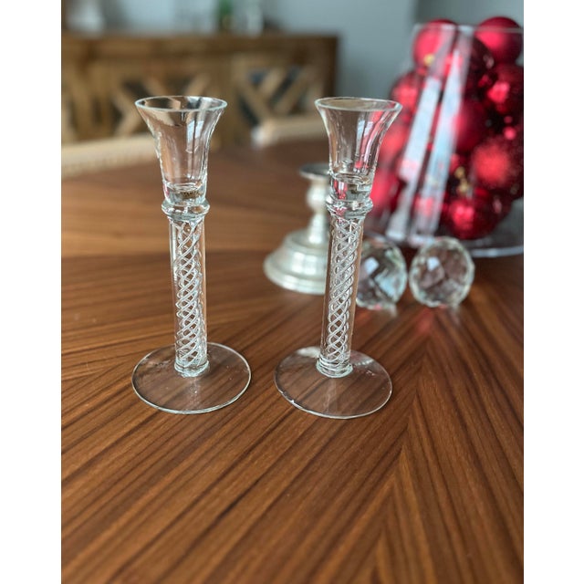 Kosta Boda 1960s Swedish Helix Candlestick Holders-Set of 2 For Sale - Image 4 of 11