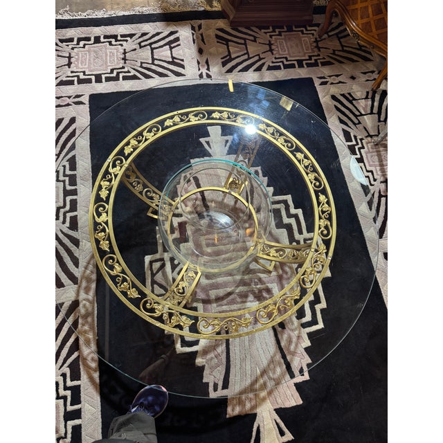 Beautiful Mid Century Hollywood Regency Coffee Table with Terrarium center. Coffee table has Iron frame which is painted...