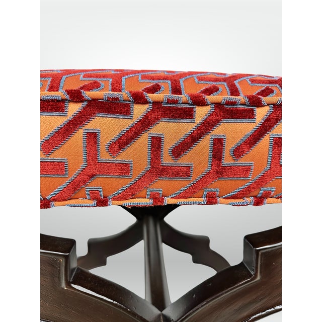 Niccolo Italianate X-Base Velvet Stools - A Pair For Sale - Image 11 of 12