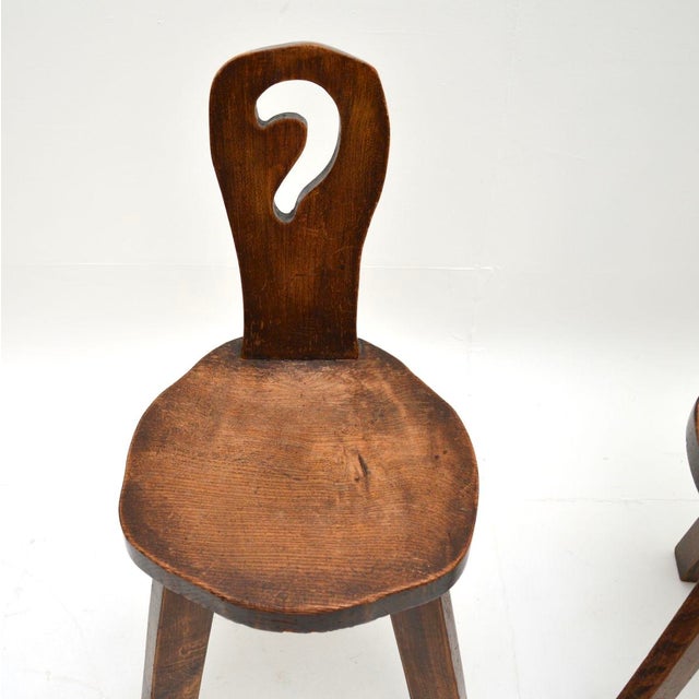1950s Vintage Brutalist Side Chairs in Elm, 1950, Set of 2 For Sale - Image 5 of 11