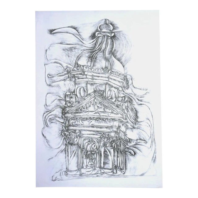 Fritz Baumgartner, Cathedral, Etching, 1970s For Sale