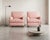 Pink set of striped set of 2 lounge chairs. They have been in storage and are very dusty.