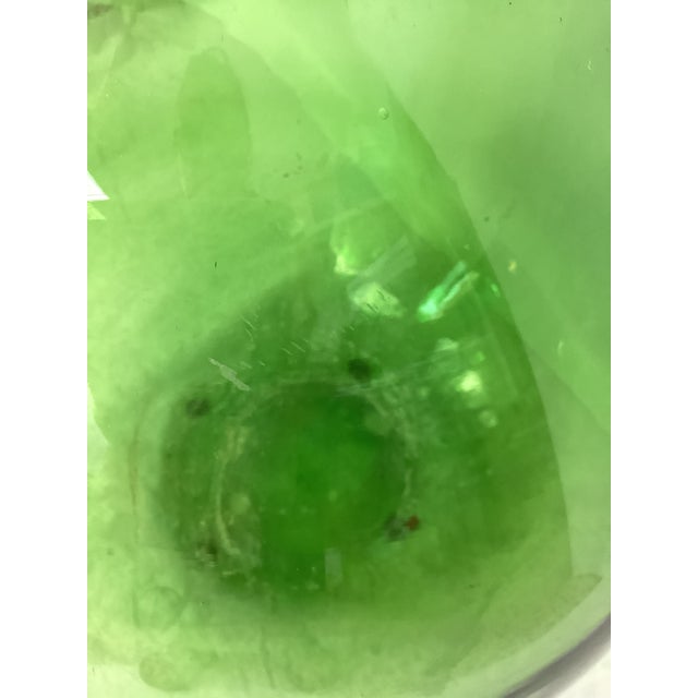 Vintage Italian Glass Late 19th Century Handblown Emerald Green Italian Demijohn For Sale - Image 4 of 7