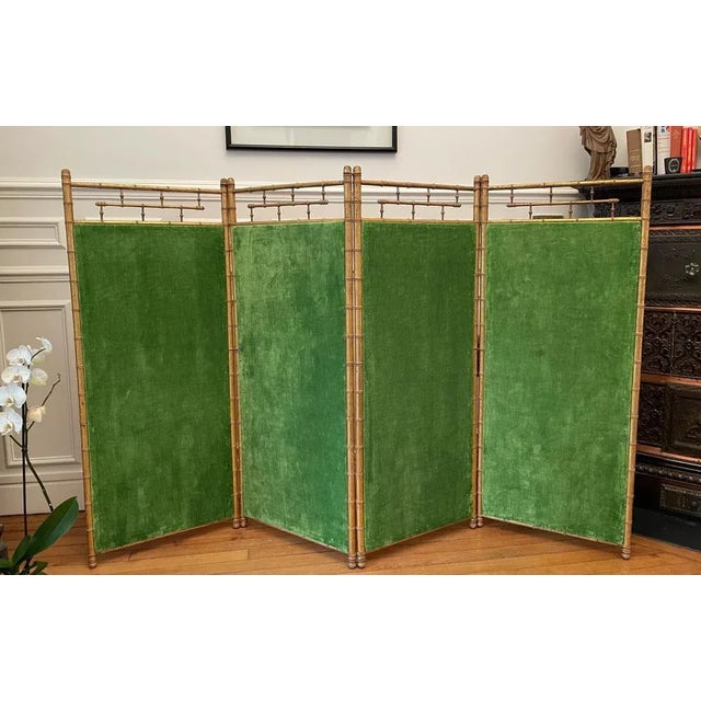 Gilded Faux Bamboo Screen by Madeleine Castaing For Sale - Image 10 of 10