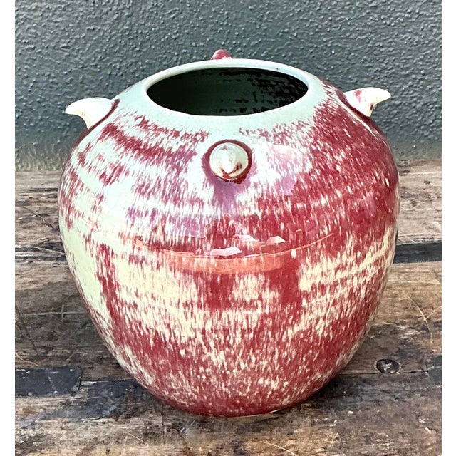 Vintage 1981 Original Studio Pottery Vase For Sale In West Palm - Image 6 of 12