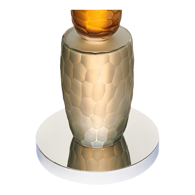 Murano Glass Style Totem Floor Lamp, Chrome For Sale