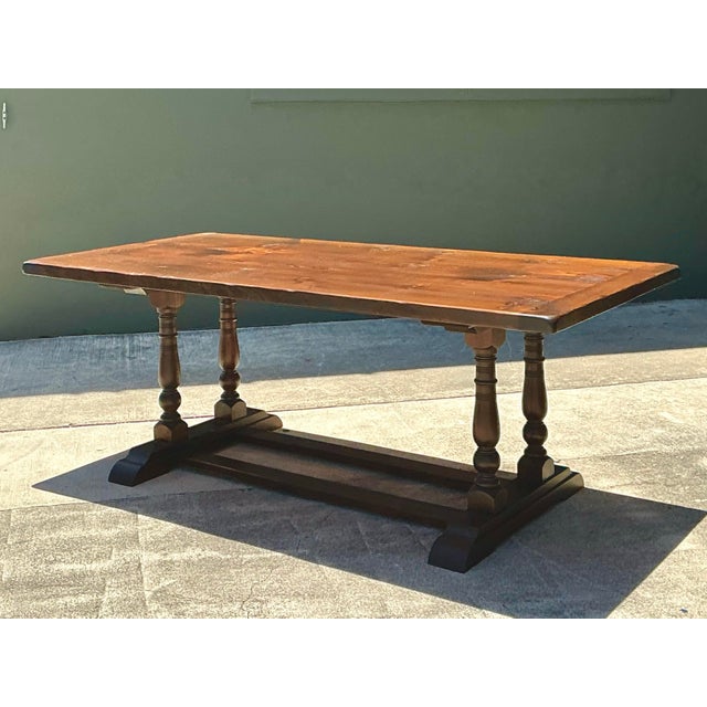 Vintage 19th Century French Double Pedestal Table For Sale - Image 12 of 12