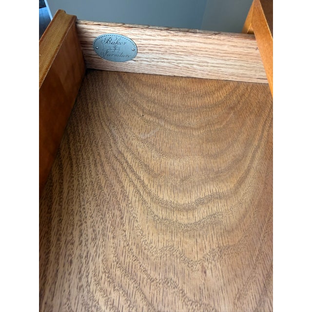 1980s Baker Furniture Biedermeier Style Burl Wood Chest of Drawers For Sale - Image 9 of 11