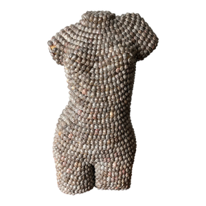 Vintage Shell-Encrusted Nude Torso Sculpture, Mid-Century Modern