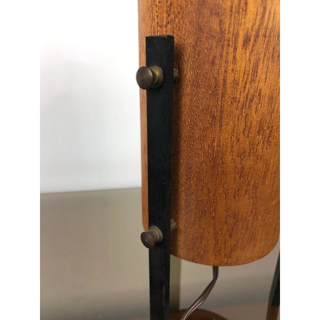 1960s Scandinavian Teak & Metal Tripod Table Lamp, 1960s For Sale - Image 5 of 8