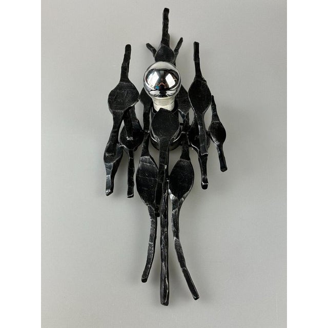 Brutalist Wall Lamp in Iron & Glass, 1970s For Sale - Image 18 of 18