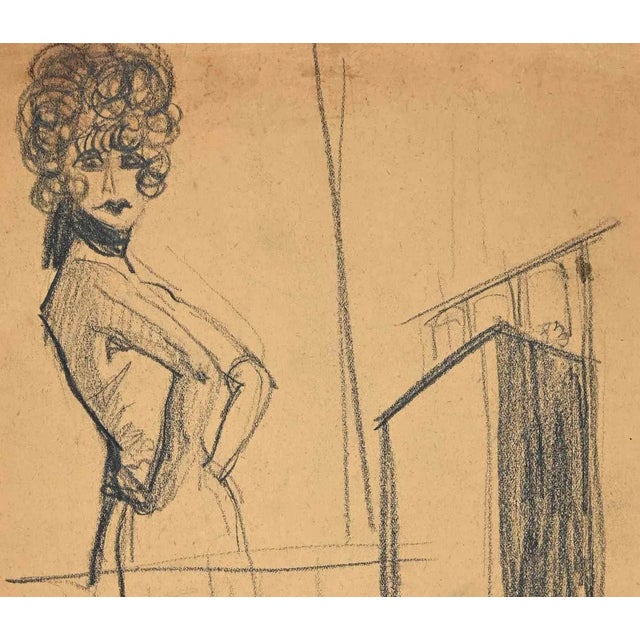Female Figure is an Original Pencil Drawing realized in the Mid-20 Century. The little artwork is in good condition except...