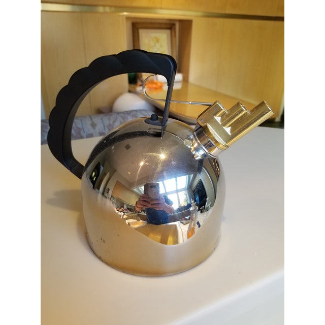 Alessi Whistling Kettle 9091 in Stainless & Brass Chairish