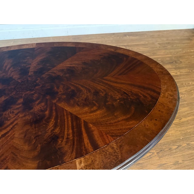 Traditional Oval Mahogany Cocktail Table by Leighton Hall - Showroom Sample For Sale - Image 11 of 14