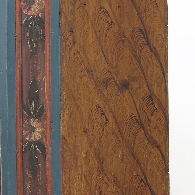 Rustic Farmhouse Folk Art Painted Bridal Cabinet, 1841 For Sale - Image 9 of 13