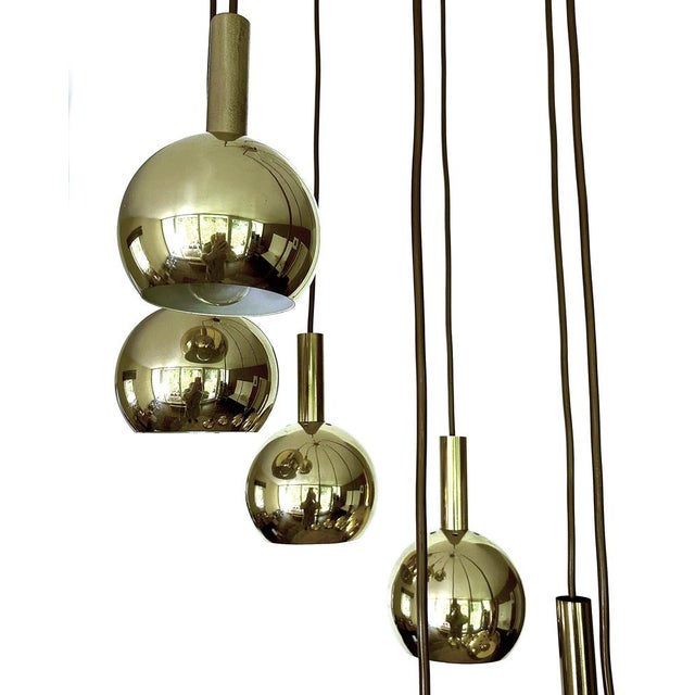 Mid-Century Cascade Pendant Light in Brass from Staff Leuchten, 1970s For Sale - Image 11 of 18