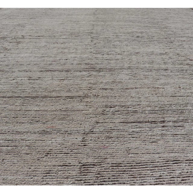 Moroccan Minimalist Modern Rug by Keivan Woven Arts in Off White 9'1 X 12' For Sale - Image 3 of 12