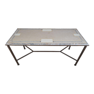 Dennis & Leen Formations Italian Wrought Iron & Scagliola Marble Table