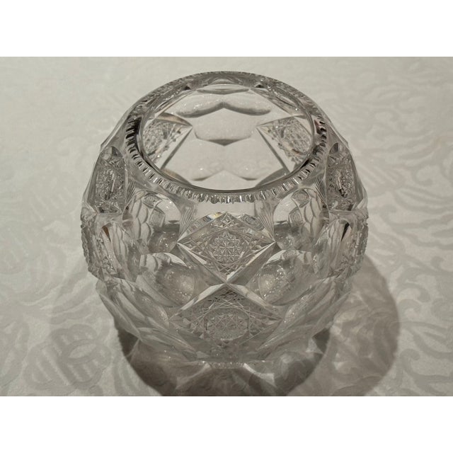 Transparent American Brilliant Period Crystal Vase by Hawkes For Sale - Image 8 of 8