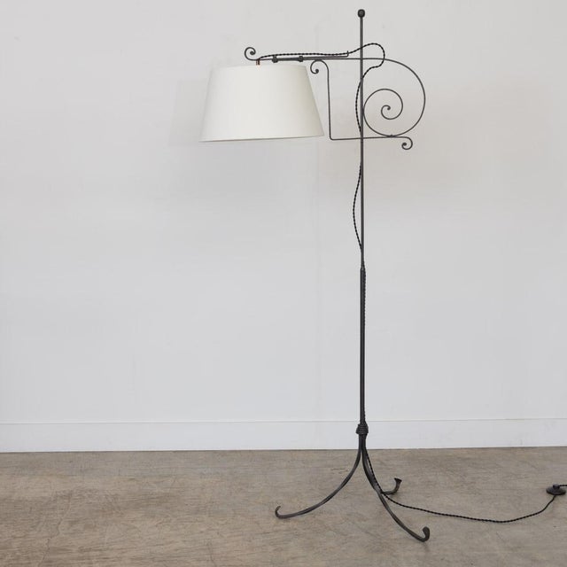 1940s French Adjustable Iron Floor Lamp For Sale - Image 5 of 18