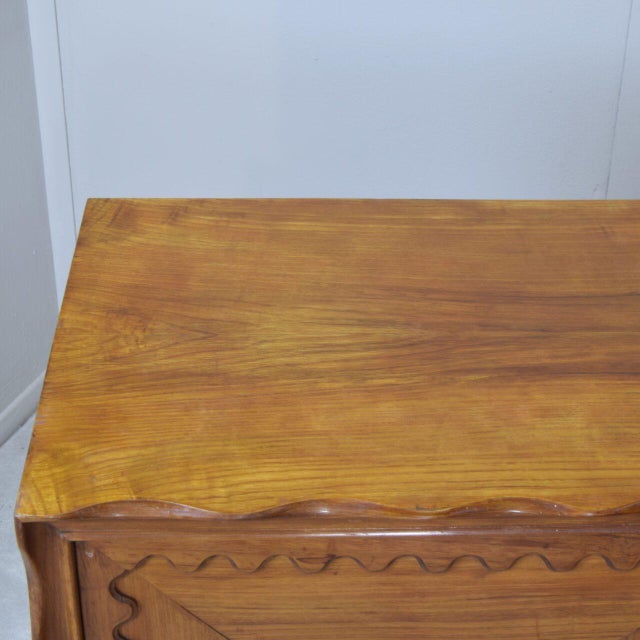 Brown Walnut Credenza with Checkerboard Marquetry attributed to Paolo Buffa, 1950s For Sale - Image 8 of 14