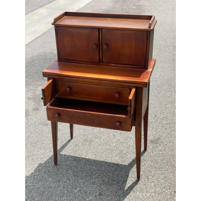 Unique vintage MCM Danish+Teak secretary desk. Mid-Century storage, secretary desk in teak featuring beauty box with top...