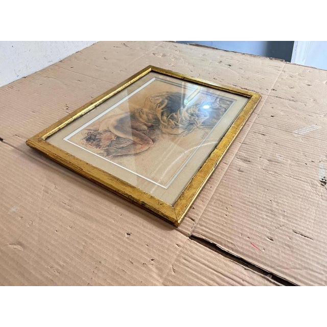 French Artist, Woman on a Bed, 19th Century, Drawing on Paper, Framed For Sale - Image 4 of 14