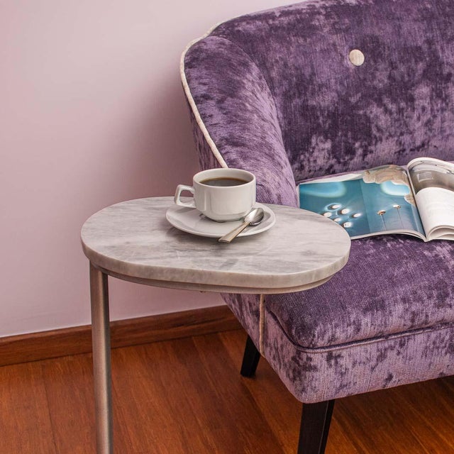 Narrow Marble Top Side Table from Forzini For Sale - Image 11 of 13