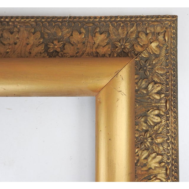 Art Nouveau Antique Late 19th Century Ornate Giltwood Picture Frame For Sale - Image 3 of 7