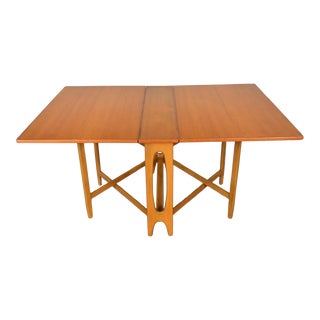 Norwegian Drop Leaf Dining Table in Teak For Sale