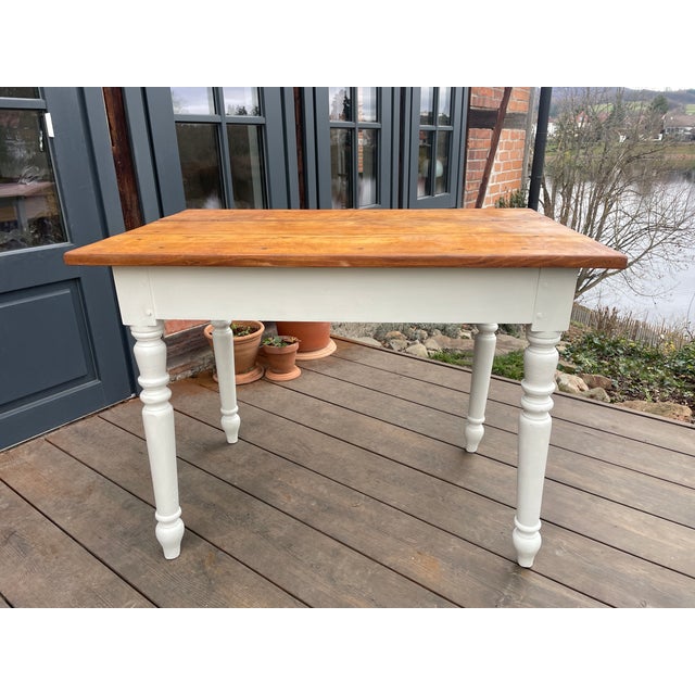 Brown Antique Fir Wood Table, 1890s For Sale - Image 8 of 10