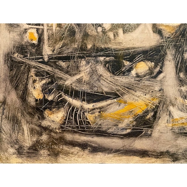 Modern Reginald Weston, Abstract Composition, 1949, Oil on Board, Framed For Sale - Image 3 of 10