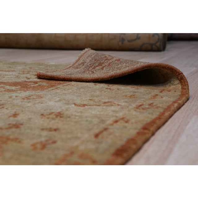 Traditional 10x14 Rust Gold Oushak Style Allover Hand-Knotted Wool Rug For Sale - Image 3 of 4