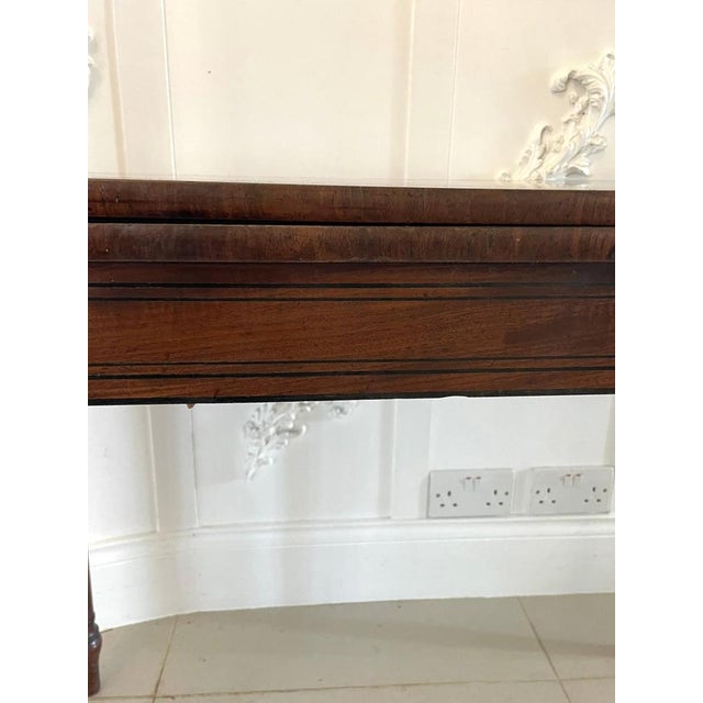 Antique George III Mahogany Card Table, 1820s For Sale - Image 12 of 15