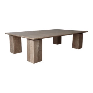 Floating Brown Travertine Coffee Table For Sale