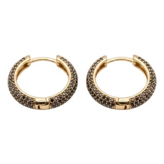 18k Gold Diamond 3.70ct Stud Earrings, New Creation For Sale