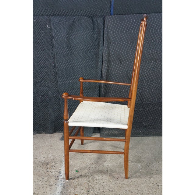 Antique Shaker Style Maple Ladderback Elder's High Back Arm Chair Woven Seat For Sale - Image 18 of 18