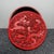 1970s Carved Cinnabar Lacquer Round Box, Dragon and Carp Among Waves, Lidded Scholar's Seal Paste Box For Sale - Image 9 of 9