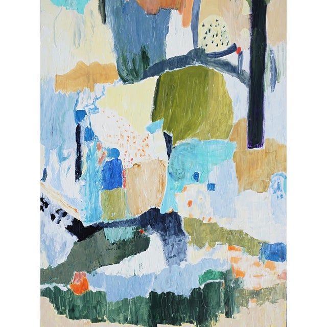 Every Picture Tells a Story is composed of many elements, reminding the artist of various times she has spent outdoors....