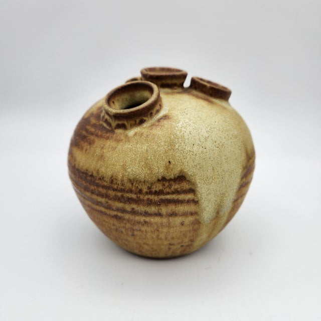 Mid 20th Century Mid 20th Century Studio Pottery Bud Vase With 4 Openings For Sale - Image 5 of 12