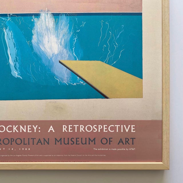 David Hockney Vintage 1988 Lithograph Print Framed Museum Exhibition Poster " a Bigger Splash " 1967 For Sale - Image 17 of 18