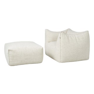 Set of Bambole Lounge Chair & Ottoman by Mario Bellini for B&B Italia / C&B Italia, 1972 For Sale
